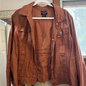 Jones New York Rust Linen Jacket